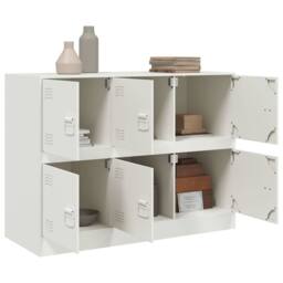 Berkfield Home Sideboard White 99x39x73 cm Steel - Size: 99 x 39 x 73 cm - thumbnail 5