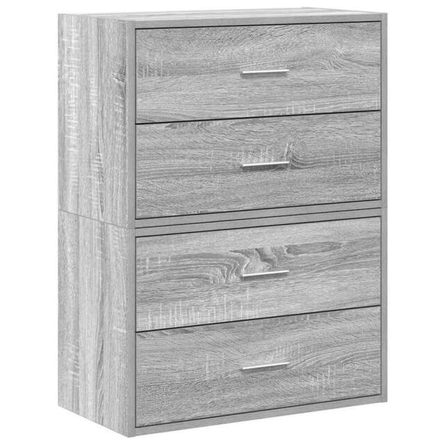 Berkfield Home Cabinets with 2 Drawers 2 pcs Grey Sonoma 60x31x40 cm Engineered Wood - Size: 60 x 31 x 40 cm - image 1