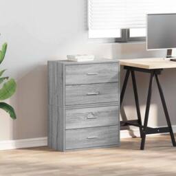 Berkfield Home Cabinets with 2 Drawers 2 pcs Grey Sonoma 60x31x40 cm Engineered Wood - Size: 60 x 31 x 40 cm - thumbnail 3
