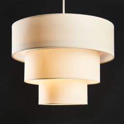 ValueLights 3 Tier Faux Silk Ceiling Shade in Cream - thumbnail 3