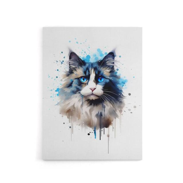 "Artery8 Ragdoll Cat Lovers Pet Portrait Canvas Wall Art Print - Size: W18"" x H24""" - image 1