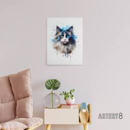 "Artery8 Ragdoll Cat Lovers Pet Portrait Canvas Wall Art Print - Size: W18"" x H24""" - thumbnail 3