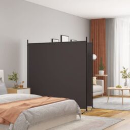 Berkfield Home 2-Panel Room Divider Brown 348x180 cm Fabric