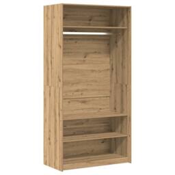 Berkfield Home Wardrobe Artisan Oak 100x50x200 cm Engineered Wood in Brown - Size: 100 x 50 x 200 cm - thumbnail 3