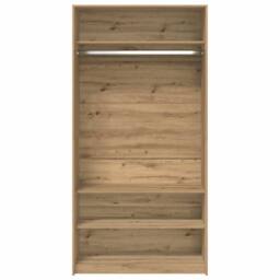 Berkfield Home Wardrobe Artisan Oak 100x50x200 cm Engineered Wood in Brown - Size: 100 x 50 x 200 cm - thumbnail 4