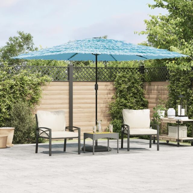Berkfield Home Garden Parasol with Steel Pole Blue 290x290x238 cm - Size: 290 x 290 x 238 cm - image 1