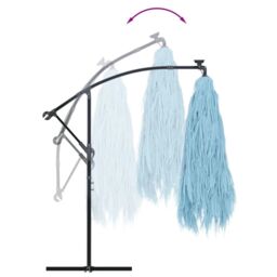 Berkfield Home Garden Parasol with Steel Pole Blue 290x290x238 cm - Size: 290 x 290 x 238 cm - thumbnail 6