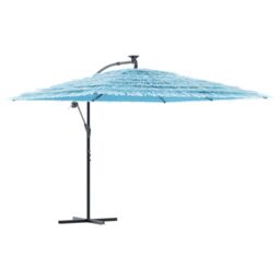 Berkfield Home Garden Parasol with Steel Pole Blue 290x290x238 cm - Size: 290 x 290 x 238 cm - thumbnail 2