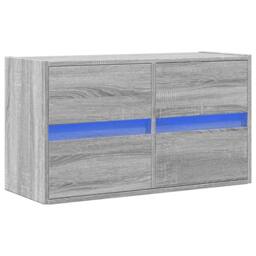 Berkfield Home TV Wall Cabinet with LED Lights Grey Sonoma 80x31x45 cm - Size: 80 x 31 x 45 cm - thumbnail 1