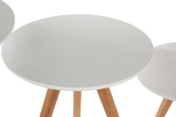 Orsina Sleek Set Of 3 Side Tables With Tempered Lgs, Side Table, Versatile Bedside Tables For Bedroom in White - thumbnail 3