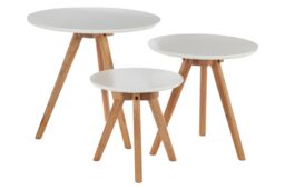 Orsina Sleek Set Of 3 Side Tables With Tempered Lgs, Side Table, Versatile Bedside Tables For Bedroom in White - thumbnail 2
