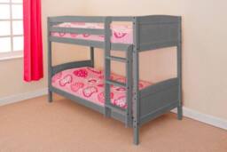 Comfy Living Ltd Kids Wooden Bunk Bed In Various Colours & Sizes in Grey - Size: Single - thumbnail 1
