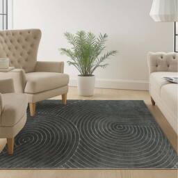 Marlow 120x160cm Plush Velvet Area Rug Washable Non Slip Floor Mat Bedroom in Grey - Size: 120 cm x 160 cm - thumbnail 2