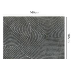 Marlow 120x160cm Plush Velvet Area Rug Washable Non Slip Floor Mat Bedroom in Grey - Size: 120 cm x 160 cm - thumbnail 4