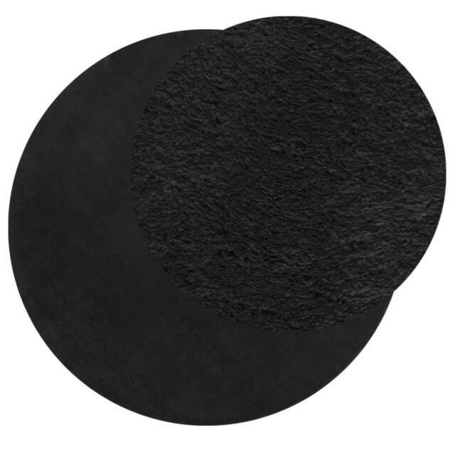Berkfield Home Rug HUARTE Short Pile Soft & Washable Black √ò 160 cm - Size: Medium - image 1