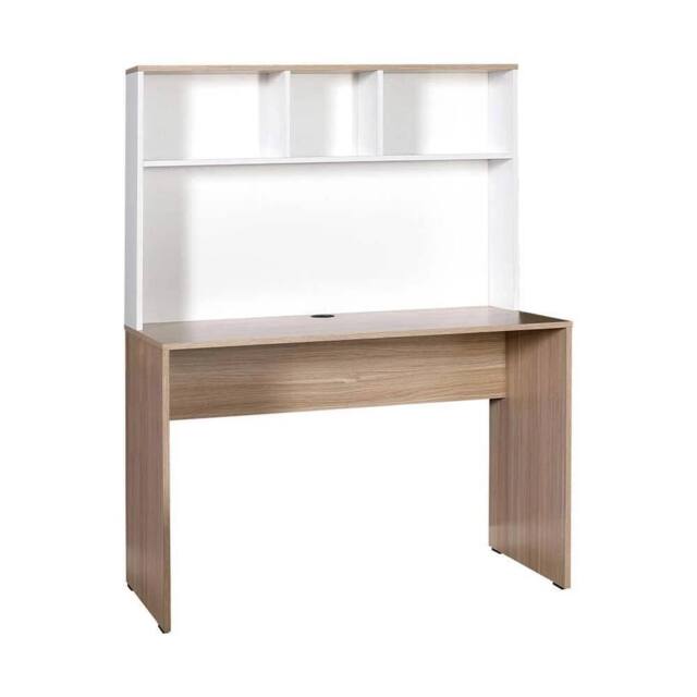 Havendro White Oak 3 Shelf Hutch Study Desk Plastic Legs Home Office - image 1