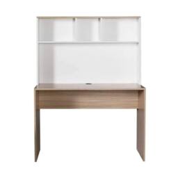 Havendro White Oak 3 Shelf Hutch Study Desk Plastic Legs Home Office - thumbnail 3