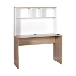 Havendro White Oak 3 Shelf Hutch Study Desk Plastic Legs Home Office - thumbnail 1
