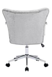 Living and Home Height-Adjustable Swivel Chenille Office Chair Vanity Make-up Chair in Grey - thumbnail 5