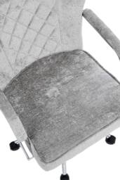 Living and Home Height-Adjustable Swivel Chenille Office Chair Vanity Make-up Chair in Grey - thumbnail 7