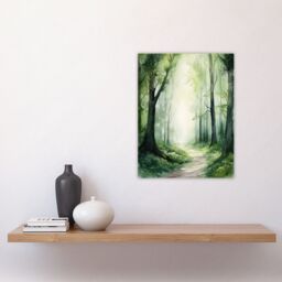 Artery8 Sage Green Springtime By Kath Raymond Forest Trees Soft & Dreamy Watercolour Painting Unframed Wall Art Print Poster Home Decor Premium - thumbnail 4