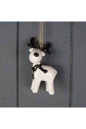 KDMD Black & White Ceramic Hanging Deer - thumbnail 2