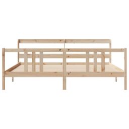 Berkfield Home Bed Frame with Headboard without Mattress 200x200 cm in Brown - thumbnail 4