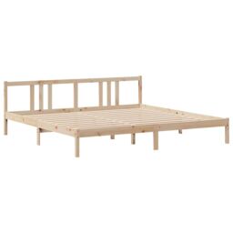 Berkfield Home Bed Frame with Headboard without Mattress 200x200 cm in Brown - thumbnail 5