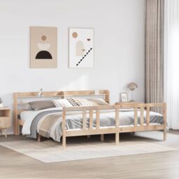 Berkfield Home Bed Frame with Headboard without Mattress 200x200 cm in Brown - thumbnail 1