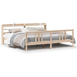 Berkfield Home Bed Frame with Headboard without Mattress 200x200 cm in Brown - thumbnail 2