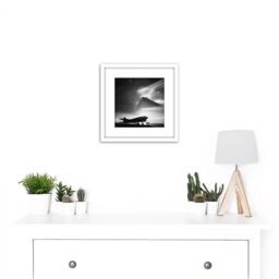 "Artery8 Wall Art Print War WWII UK Douglas Aircraft Rock Gibraltar Photo 8X8 Inch Square Wooden Framed Picture with Mount in White - Size: W8"" x H8""" - thumbnail 2