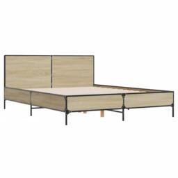 Berkfield Home Bed Frame without Mattress Sonoma Oak 160x200 cm in Light Brown - thumbnail 3