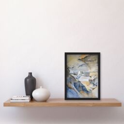 Artery8 Seagull Aldeburgh Beach Suffolk Watercolour Coast Framed Art Print in Beige - Size: A4 - thumbnail 4