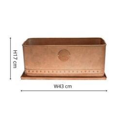 Royal Botanic Gardens Kew Kew Aged Copper Regency Outdoor Trough 43Cm - Premium Quality - 2 Other Sizes Available - 3 Year Warranty - Detachable - thumbnail 6