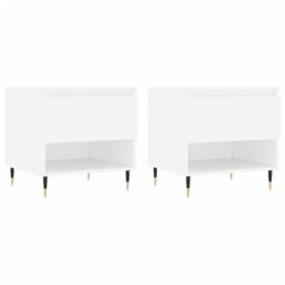 Berkfield Home Coffee Tables 2 pcs White 50x46x50 cm Engineered Wood - Size: 50 x 46 x 50 cm - thumbnail 2