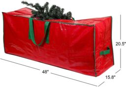 Shatchi Christmas Tree Storage Bag - Stores Up To 7.5 Foot - Waterproof & Tear-Resistant in Red - thumbnail 4