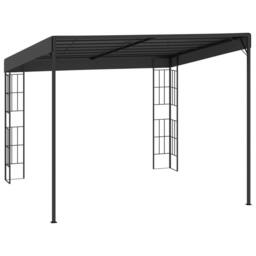 Berkfield Home Wall-mounted Gazebo 3x3 m Anthracite Fabric in Black - thumbnail 4