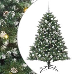 Berkfield Home Artificial Christmas Tree with Stand Green 105 x 105 x 150 cm - thumbnail 2