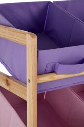 Orsina 9 Canvas Tubs Kids Storage Unit, Natural Wooden Storage Unit, Colorful Pink & Purple Toys Organiser - thumbnail 5
