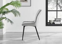 FurnitureboxUK Nina Marble-Effect Dining Set with Grey Velvet Chairs in Light Grey - Size: 4 Person - thumbnail 9