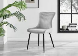 FurnitureboxUK Nina Marble-Effect Dining Set with Grey Velvet Chairs in Light Grey - Size: 4 Person - thumbnail 7