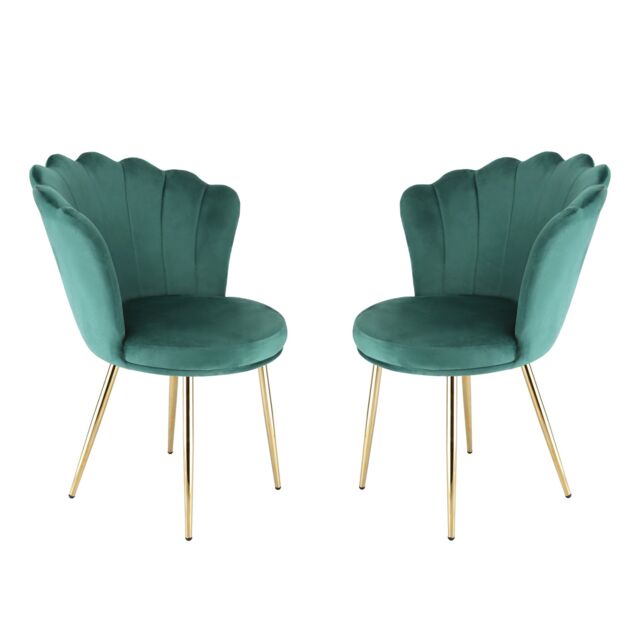Home Garden Direct Mini Flora - Occasional Chair in Velvet - Green