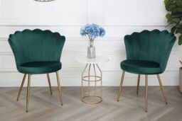 Home Garden Direct Mini Flora - Occasional Chair in Velvet - Green - thumbnail 2