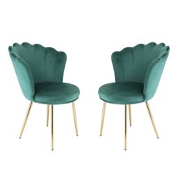 Home Garden Direct Mini Flora - Occasional Chair in Velvet - Green