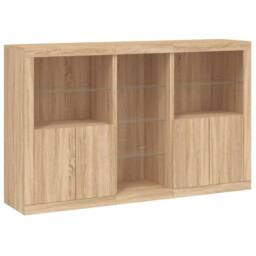 Berkfield Home Sideboard with LED Lights Sonoma Oak 162x37x100 cm in Brown - Size: 162 x 37 x 100 cm - thumbnail 1