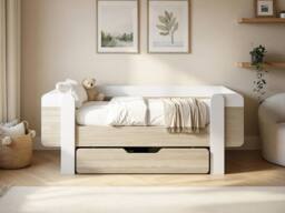 Flair Alfie Wooden Toddler Bed White & Oak - Size: Junior - thumbnail 2
