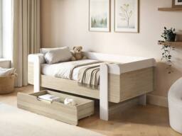 Flair Alfie Wooden Toddler Bed White & Oak - Size: Junior - thumbnail 3