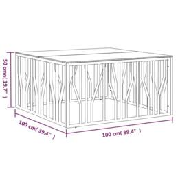 Berkfield Home Coffee Table 100x100x50 cm Stainless Steel & Glass in Silver - Size: 100 x 100 x 50 cm - thumbnail 6