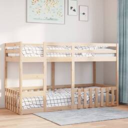 Berkfield Home Bunk Bed 80x200 cm Solid Wood Pine in Light Brown - thumbnail 3