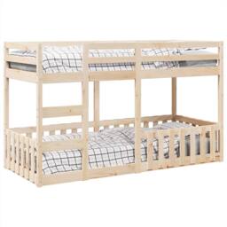 Berkfield Home Bunk Bed 80x200 cm Solid Wood Pine in Light Brown - thumbnail 4